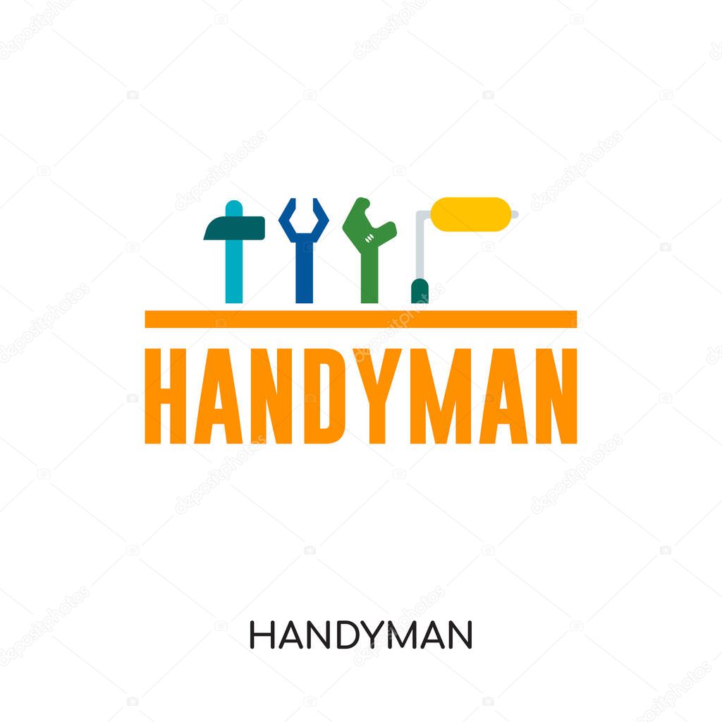 Handyman logo image isolated on white background for your web, mobile and app design