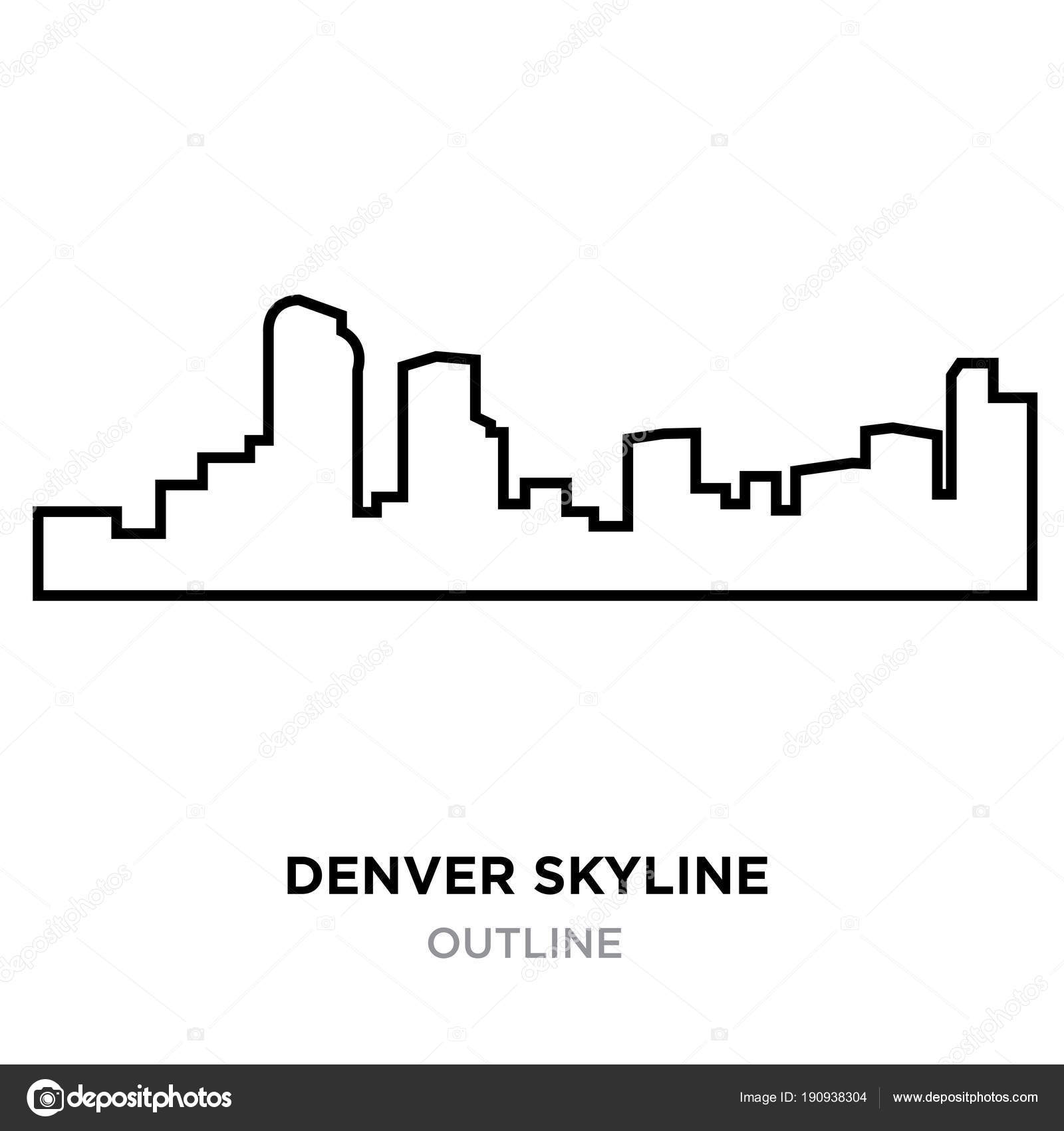 Denver skyline outline on white background vector