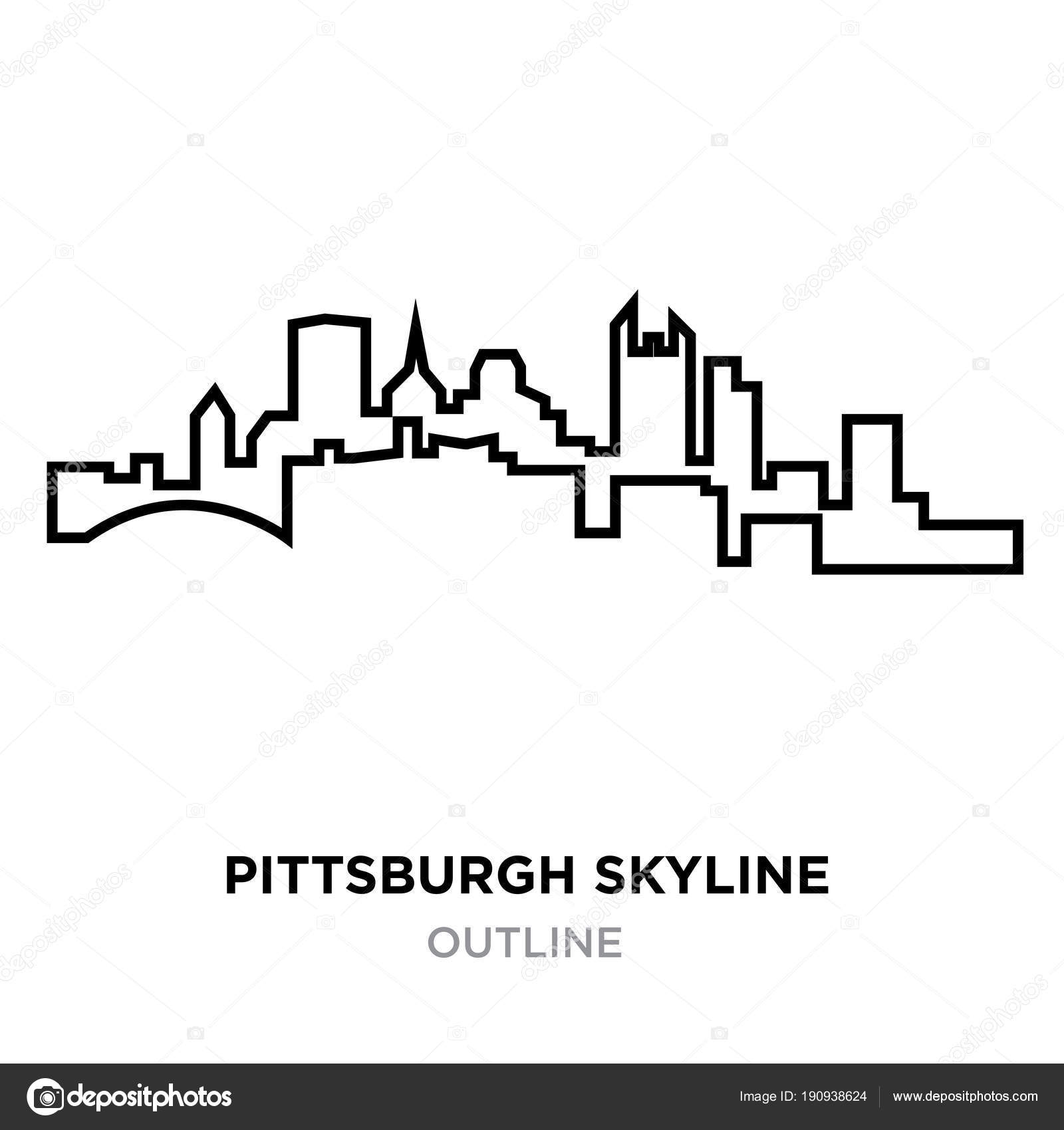 Download Pittsburgh skyline outline on white background, vector ...