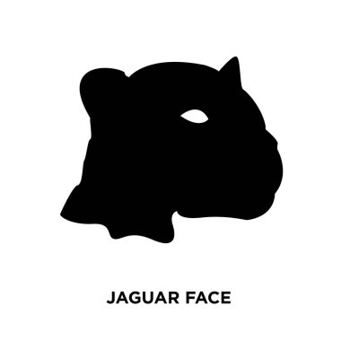 Jaguar yüz siluet beyaz arka planda, vektör çizim