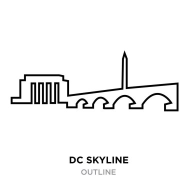 DC manzarası Anahat Beyaz arka planda, vektör çizim
