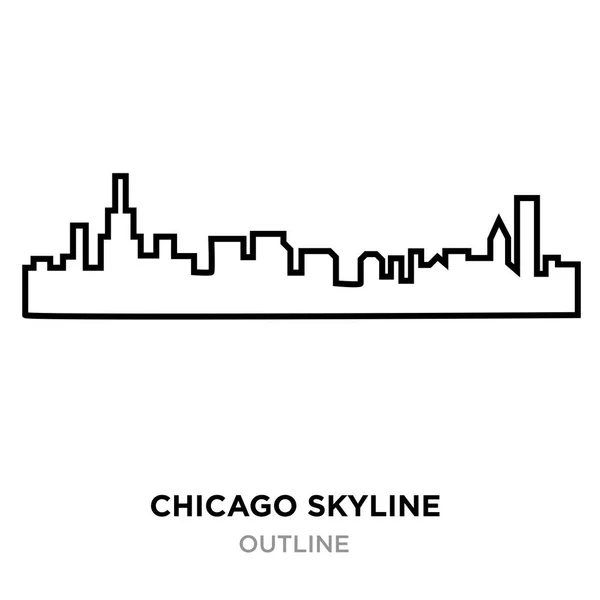 Chicago Skyline Umriss auf weißem Hintergrund, Vektorillustration — Stockvektor