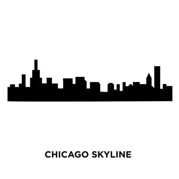 Silhouette chicago skyline sur fond blanc, illustration vectorielle — Image vectorielle