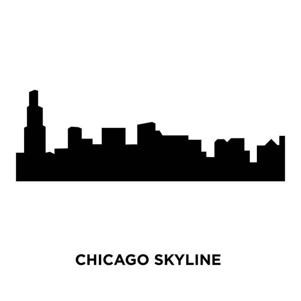 芝加哥天际线剪影在白色背景, 矢量例证 — 图库矢量图片