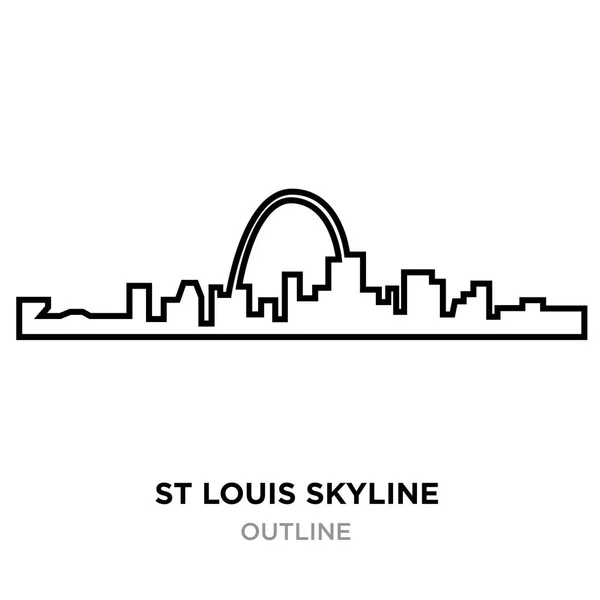 St louis skyline contorno su sfondo bianco, illustrazione vettoriale — Vettoriale Stock