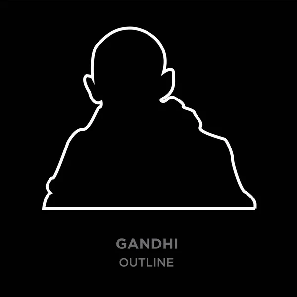 White border gandhi outline images on black background, vector illustration — Stock Vector