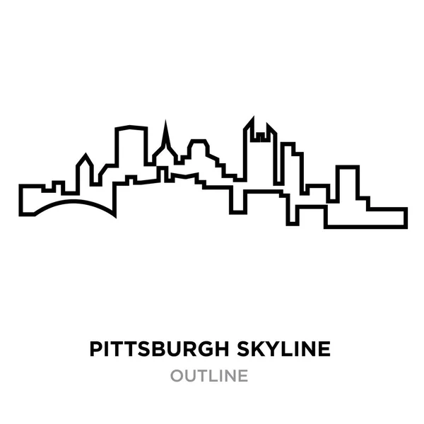 Umriss der Skyline von Pittsburgh auf weißem Hintergrund, Vektorillustration — Stockvektor