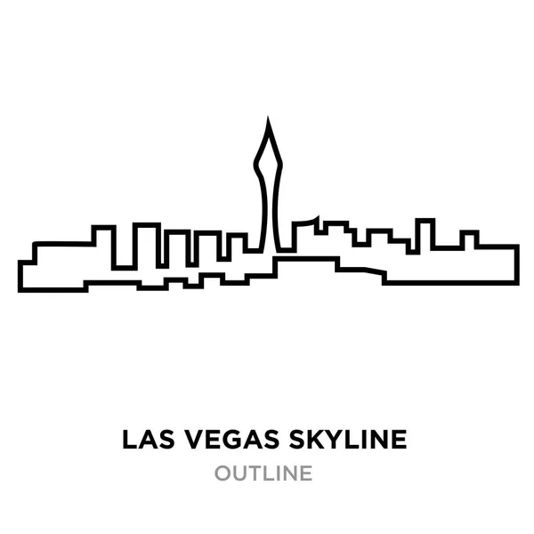 Las vegas Skyline Umriss auf weißem Hintergrund, Vektorillustration — Stockvektor