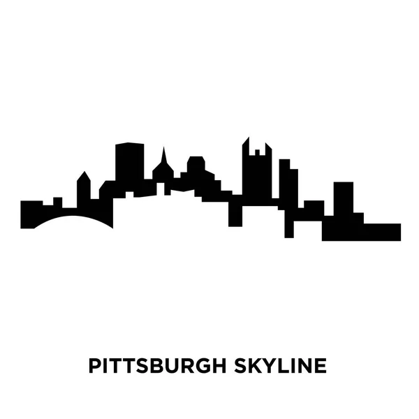 匹兹堡天际线剪影在白色背景, 矢量例证 — 图库矢量图片