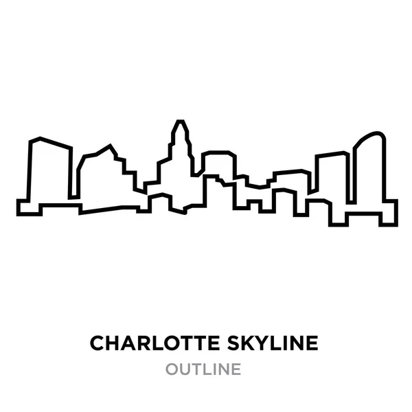 Charlotte skyline schema lorem contorno su sfondo bianco, illustrazione vettoriale — Vettoriale Stock