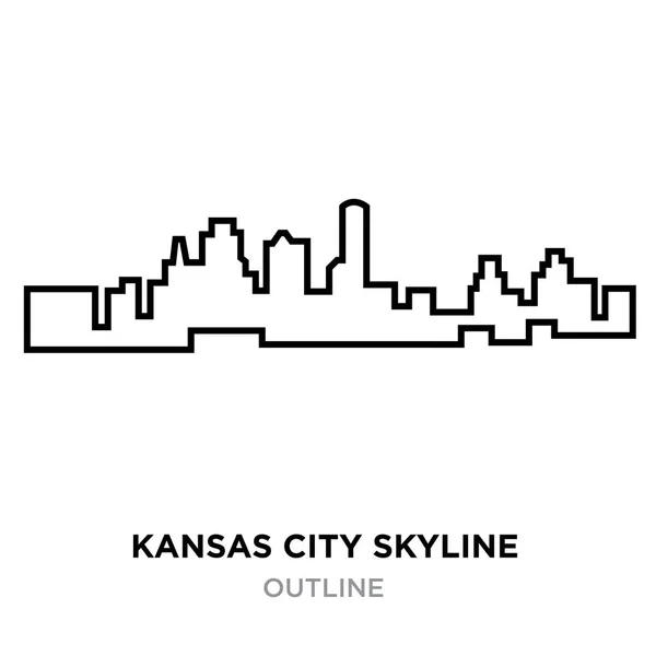 Kansas city skyline Anahat Beyaz arka planda, vektör çizim — Stok Vektör