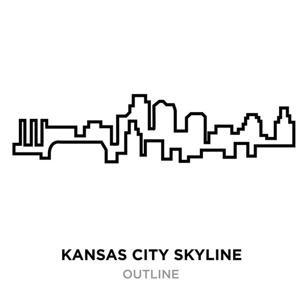 Kansas city skyline Anahat Beyaz arka planda, vektör çizim — Stok Vektör