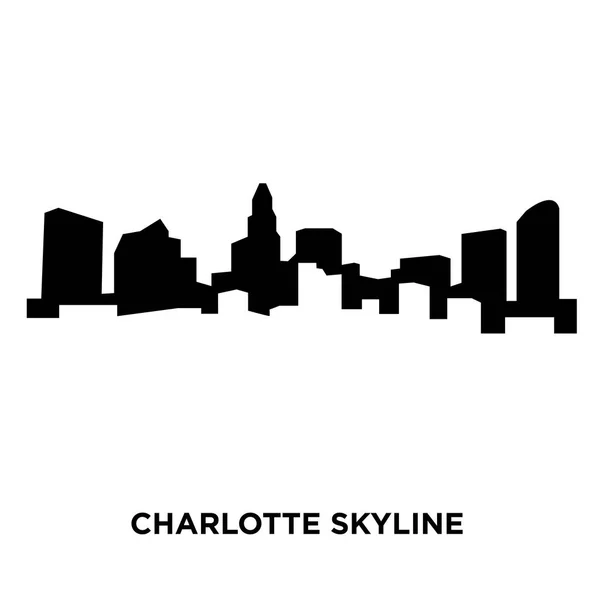 Charlotte Skyline Silhouette auf weißem Hintergrund, Vektorillustration — Stockvektor
