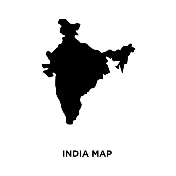 Indien-Karte Silhouette png auf weißem Hintergrund, Vektorillustration — Stockvektor
