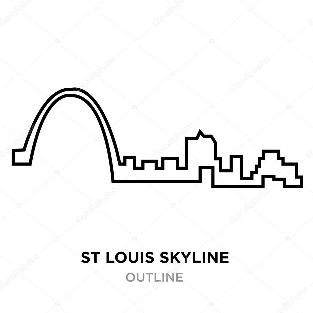 st louis skyline outline on white background, vector illustration