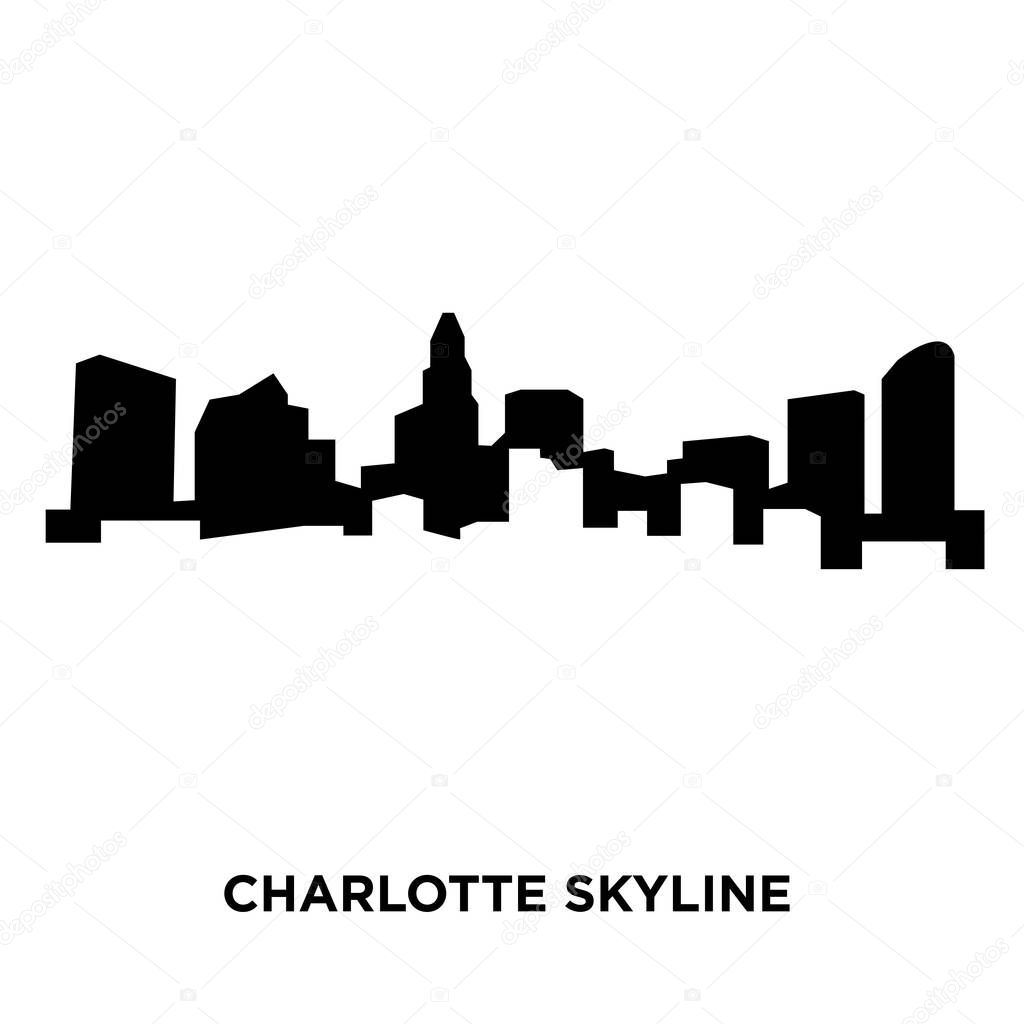 Charlotte skyline silhouette on white background, vector illustration