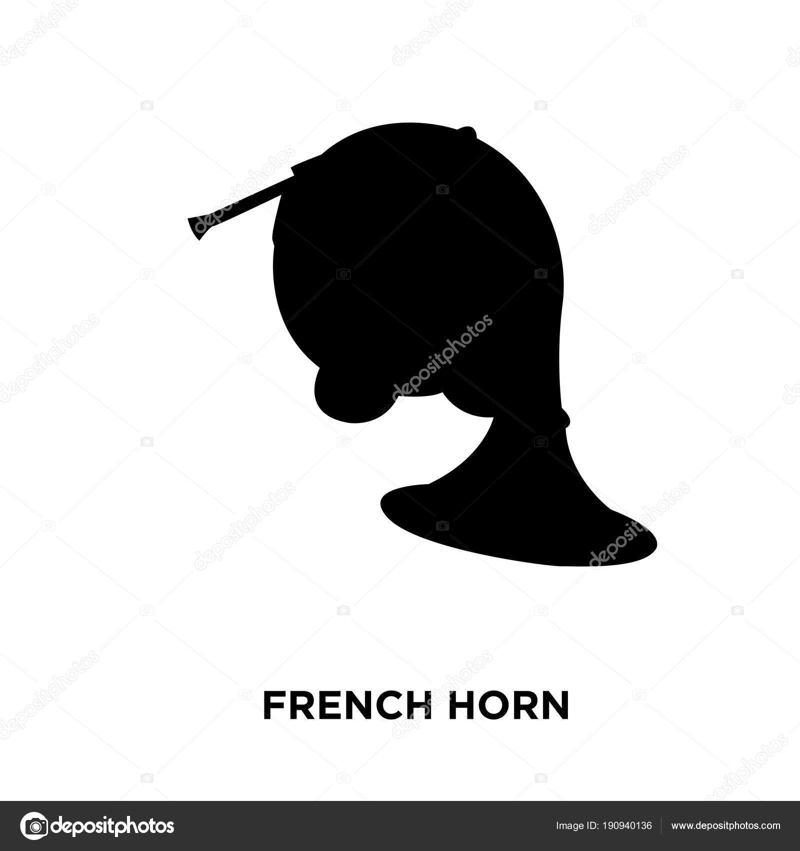 French Horn Silhouette On White Background Vector Illustration Vector Image By C Vectorgalaxy Vector Stock