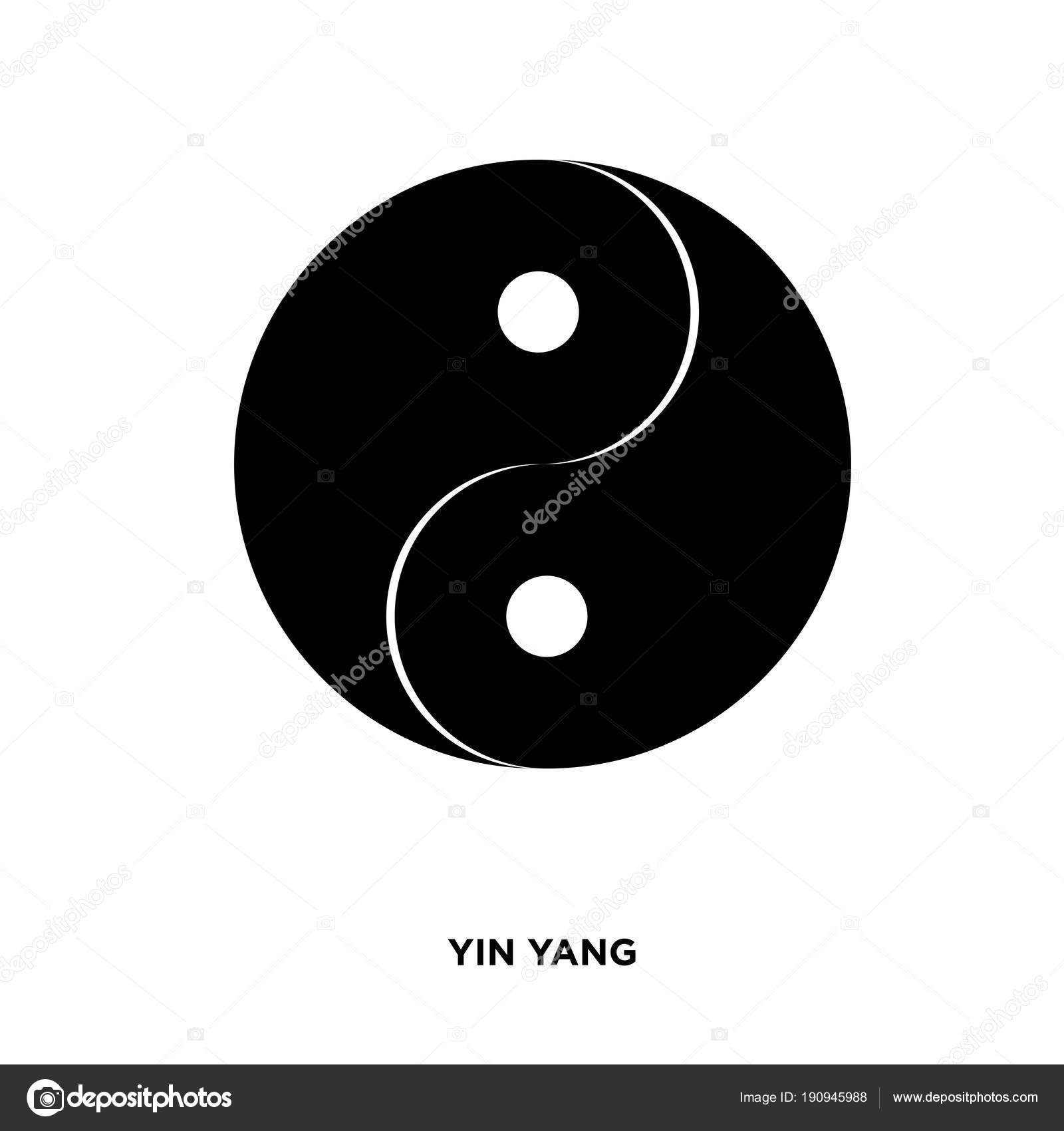 Yin Yang Silhouette Yin Yang Silhouette On White Background In