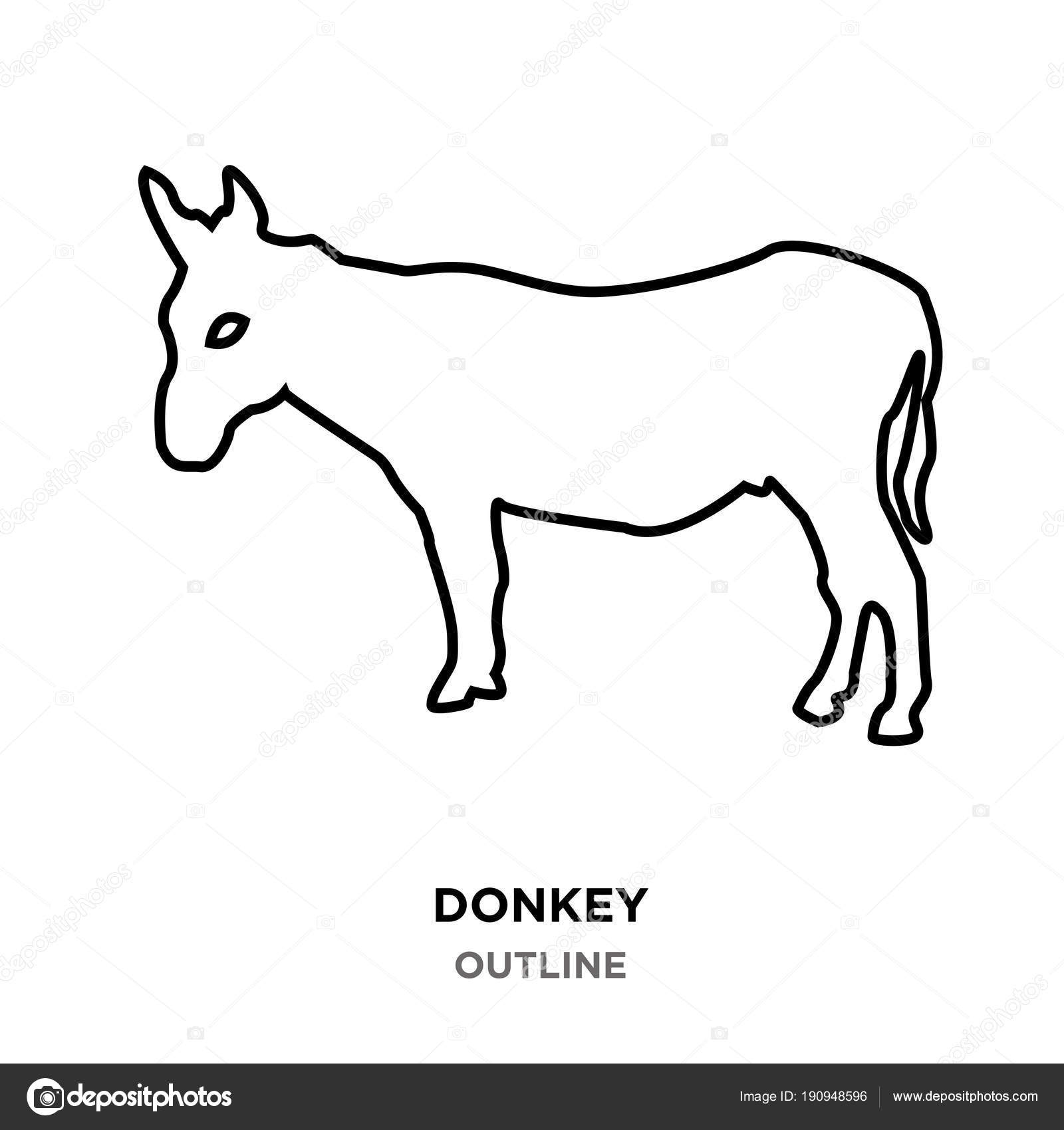 Esel Umriss auf weißem Hintergrund — Stockvektor © vectorgalaxy #190948596