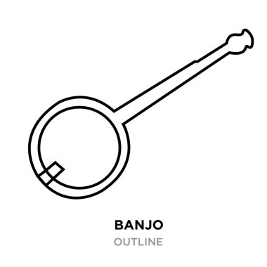 banjo Anahat Beyaz arka planda, vektör çizim