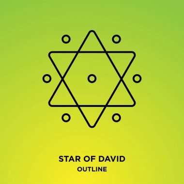 Davut'un yıldızı anahat boş noktalar ile yeşil zemin üzerine