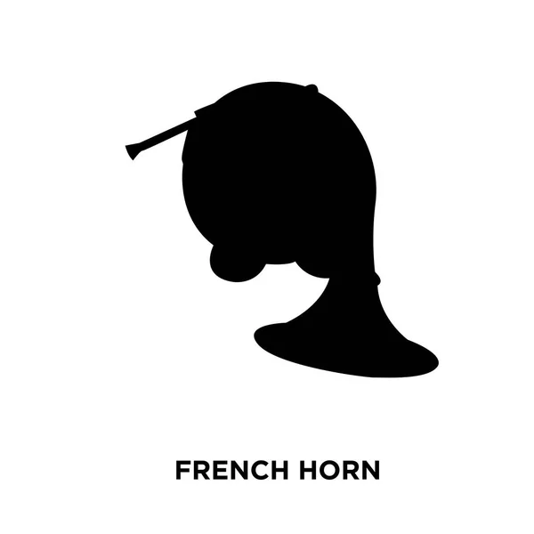 Silueta de cuerno francés sobre fondo blanco, ilustración vectorial — Archivo Imágenes Vectoriales
