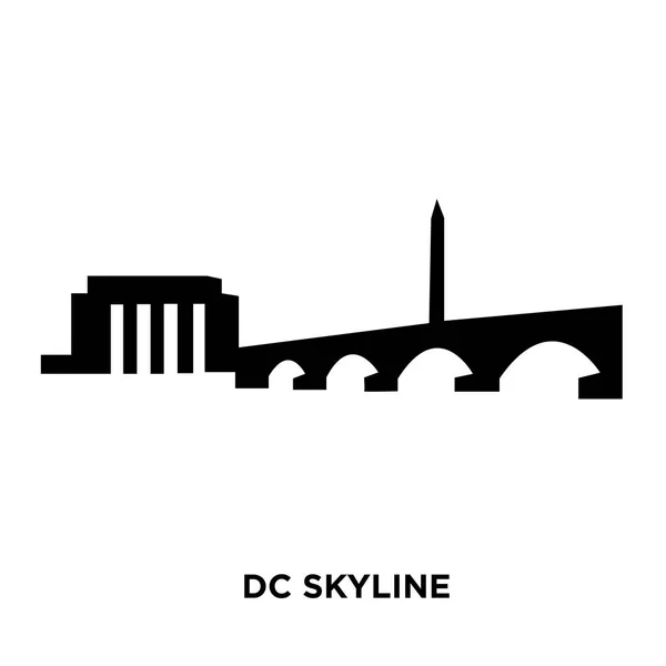 Dc Skyline Silhouette auf weißem Hintergrund, Vektorillustration — Stockvektor