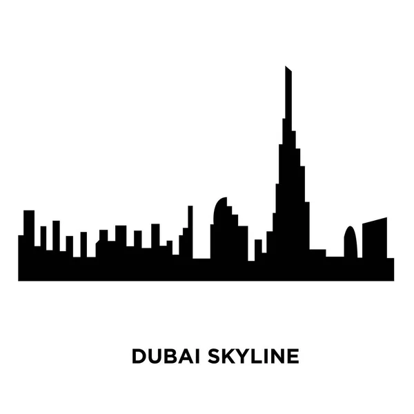 Силует горизонт Дубая на білому тлі, Векторні ілюстрації — стоковий вектор