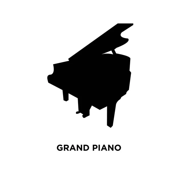 Silueta de piano de cola sobre fondo blanco, ilustración vectorial — Archivo Imágenes Vectoriales