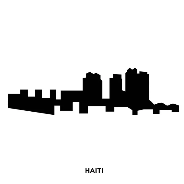 Haïti silhouet op witte achtergrond — Stockvector