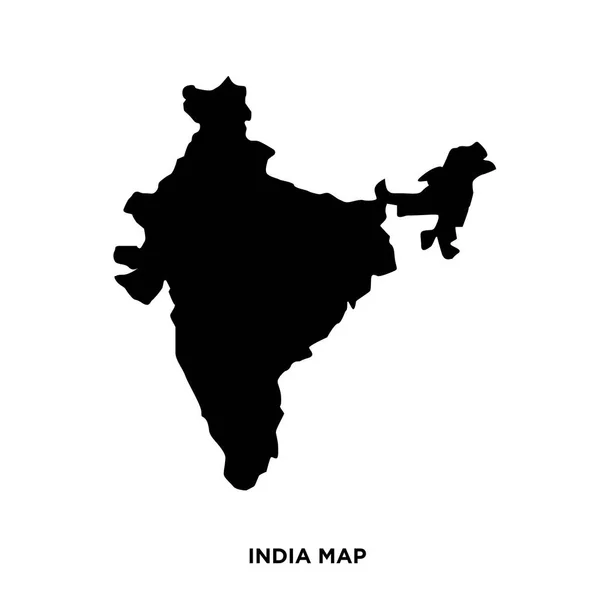 在白色背景下的印度剪影地图图像 — 图库矢量图片