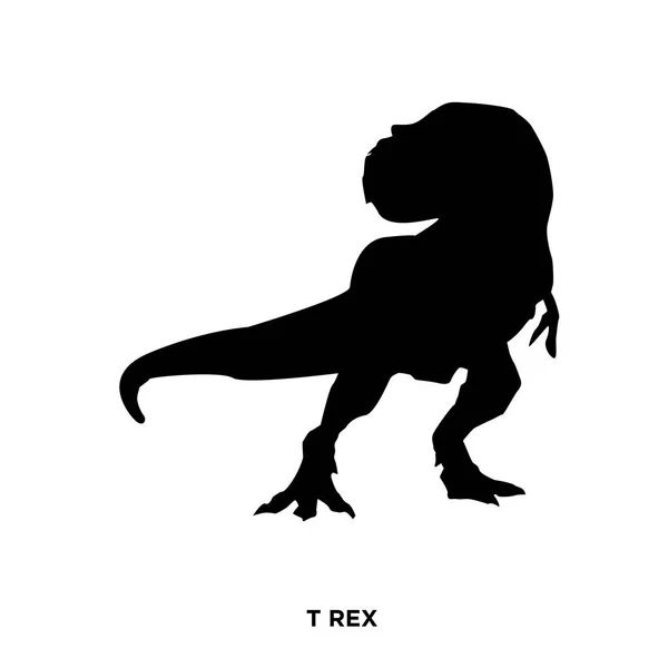 T silueta rex sobre fondo blanco, mirando hacia atrás — Vector de stock