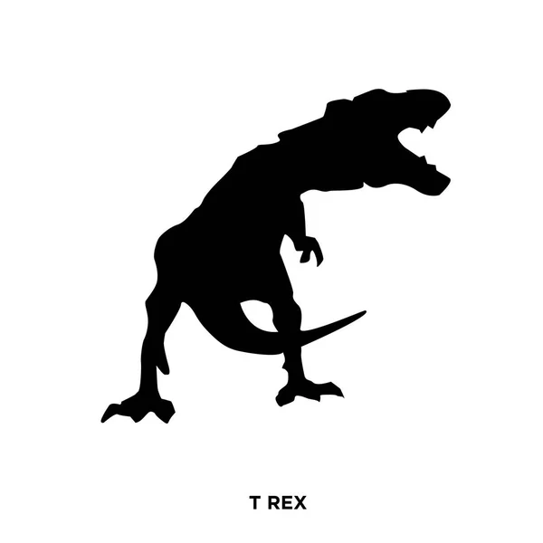 T silueta rex sobre fondo blanco, rugiendo — Vector de stock