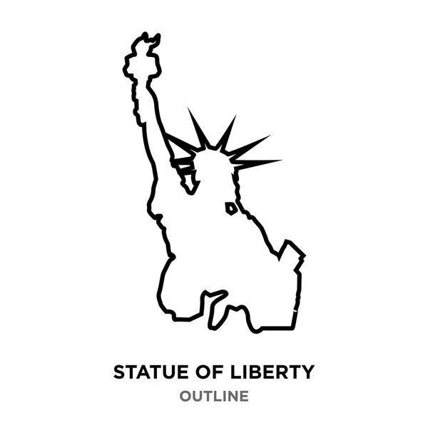 Statue of liberty outline on white background — Stock Vector