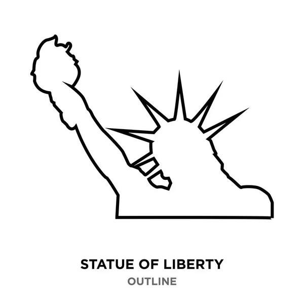 Statua della libertà contorno su sfondo bianco — Vettoriale Stock