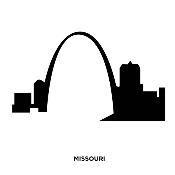 Missouri siluet siyah beyaz arka plan üzerinde