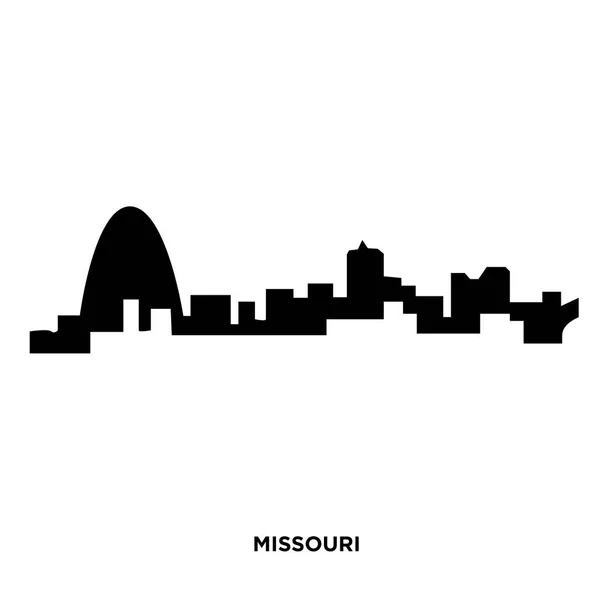 Missouri silhouette sur fond blanc, en noir — Image vectorielle