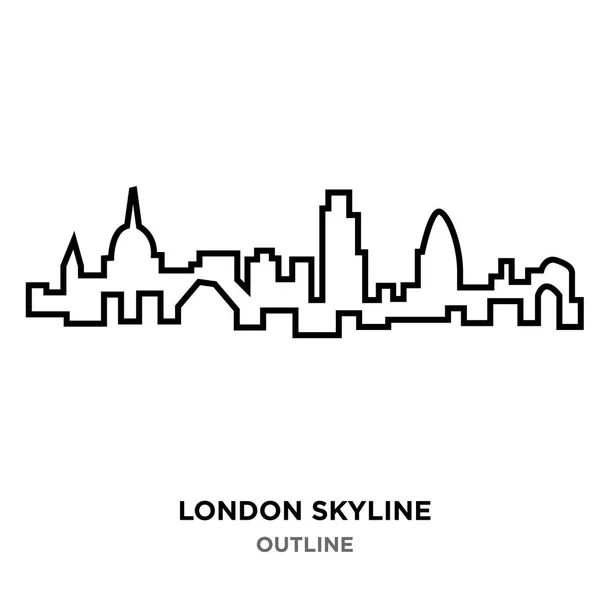 Umriss der Londoner Skyline auf weißem Hintergrund — Stockvektor