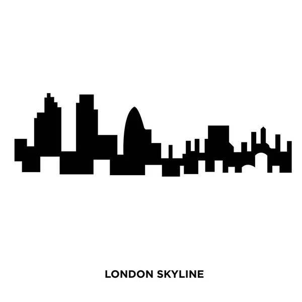 Silhouette der Londoner Skyline auf weißem Hintergrund, in schwarz — Stockvektor