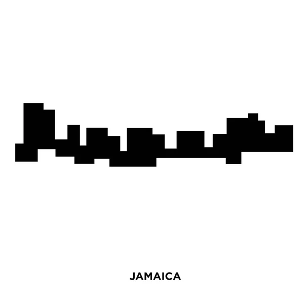 Jamaica silhouet op witte achtergrond, in zwart — Stockvector