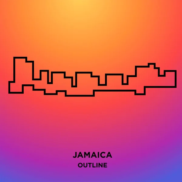 Jamaica overzicht op paarse achtergrond — Stockvector