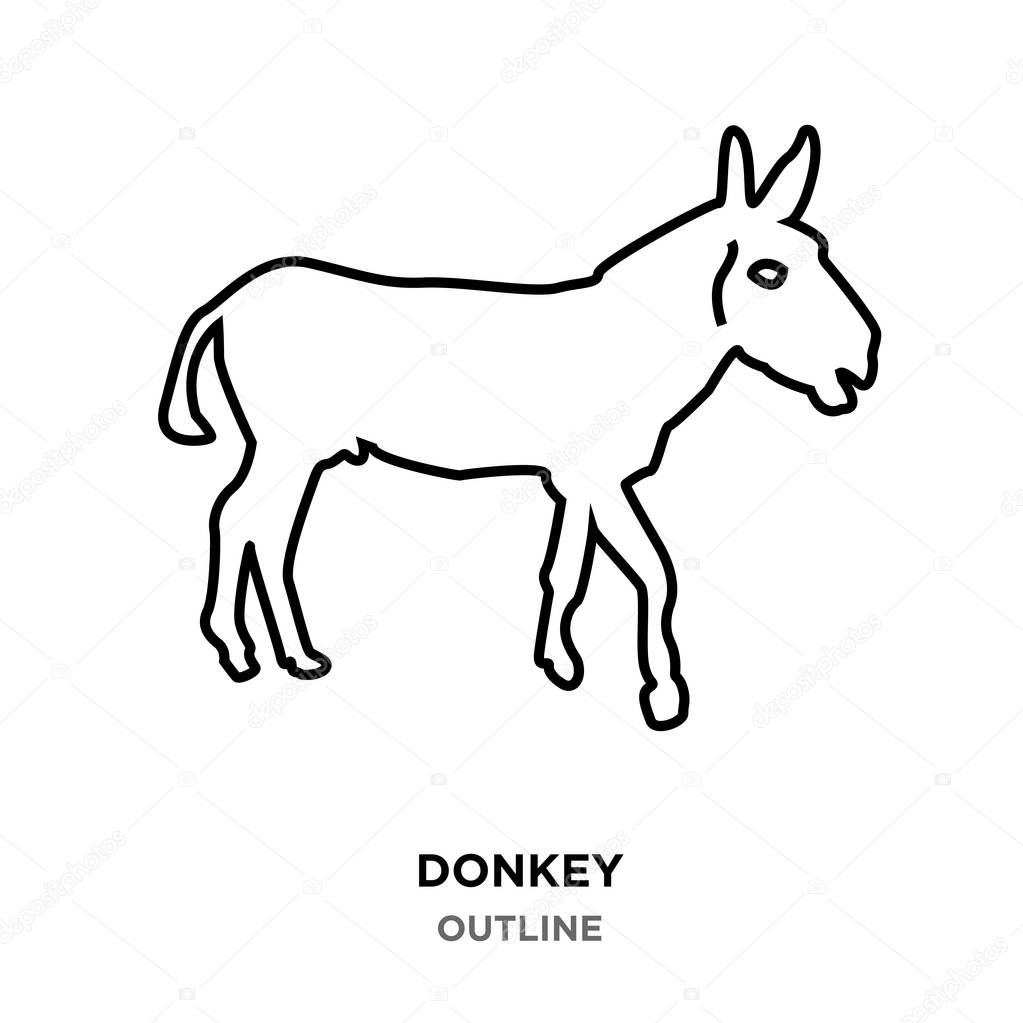 Esel-Umriss auf weißem Hintergrund — Stockvektor © vectorgalaxy #190948570