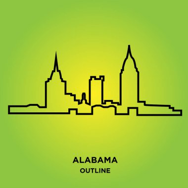 Alabama anahat yeşil zemin üzerine