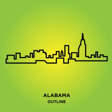 Alabama anahat yeşil zemin üzerine