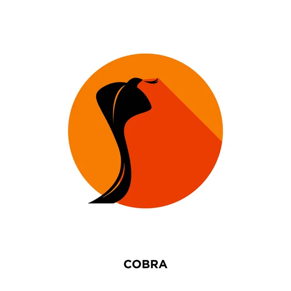 Cobra pictogram op witte pagina, in zwart en oranje, vector pictogram illustratie — Stockvector