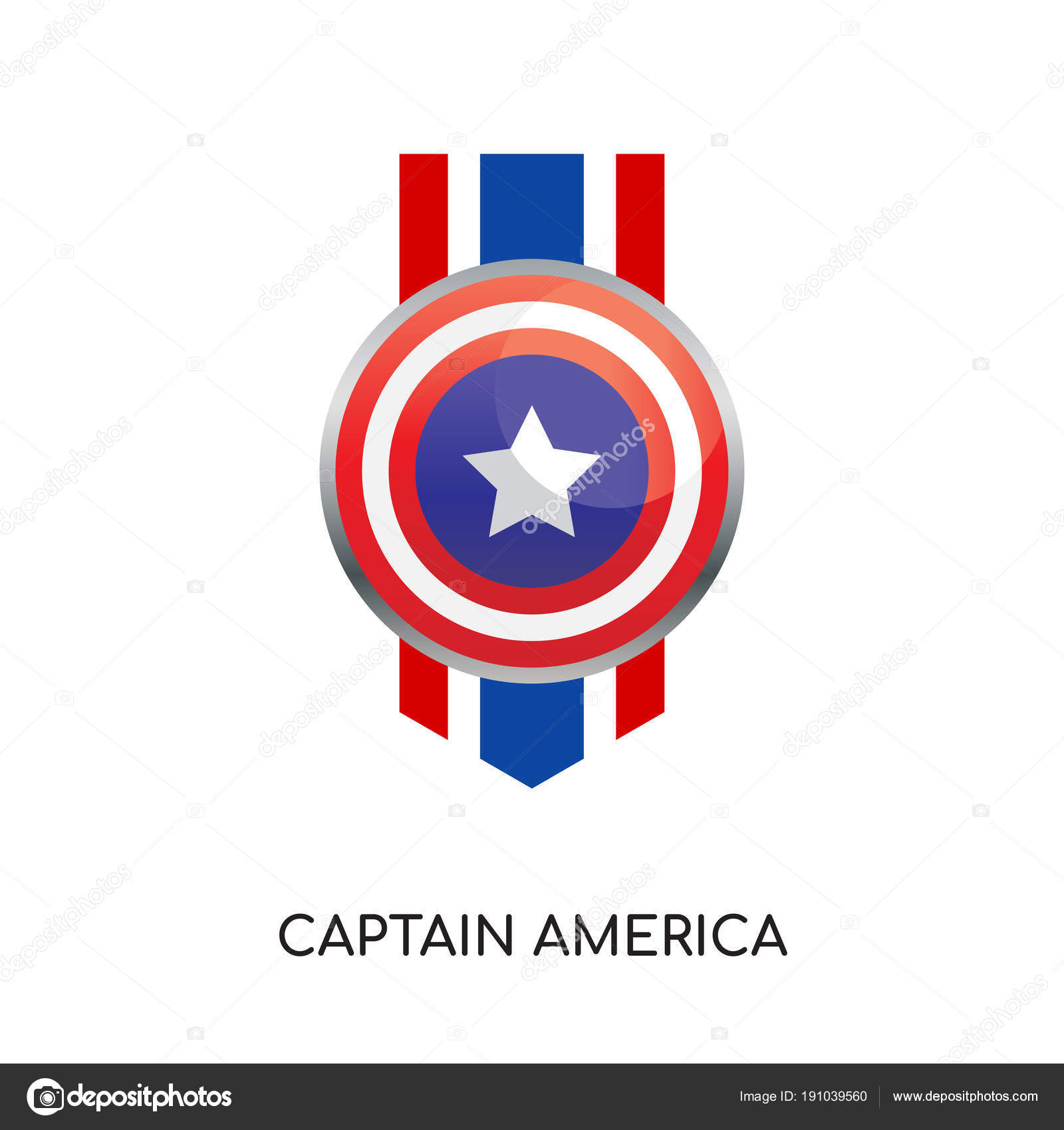 Etapa Hay una necesidad de Mucho bien bueno Captain america logo imágenes de stock de arte vectorial | Depositphotos