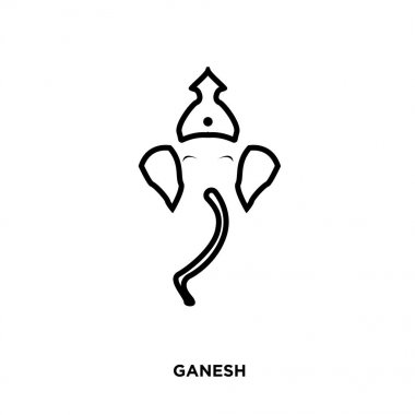 web, mobil ve app tasarımınız için beyaz arka plan üzerinde izole ganesh simgesi