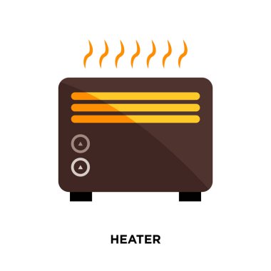 web, mobil için beyaz arka plan üzerinde izole ısıtıcı simgesi bir