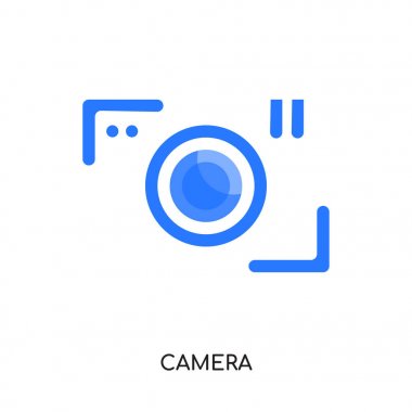 web, mobil için beyaz arka plan üzerinde izole kamera logosu bir