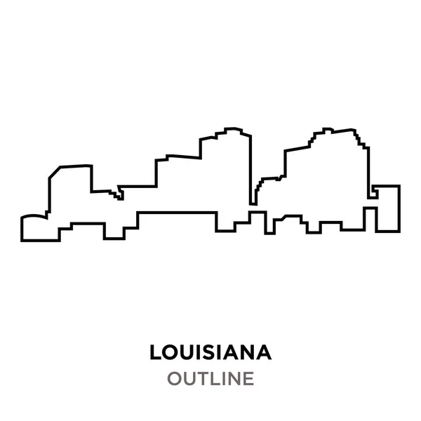 Profilo louisiana su sfondo bianco — Vettoriale Stock